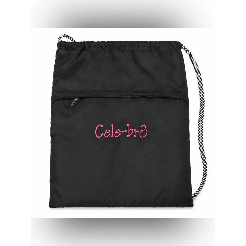 Thirty-One Girls Drawstring Backpack 8th Birthday Black Cinch‎ Bag Cele-br8